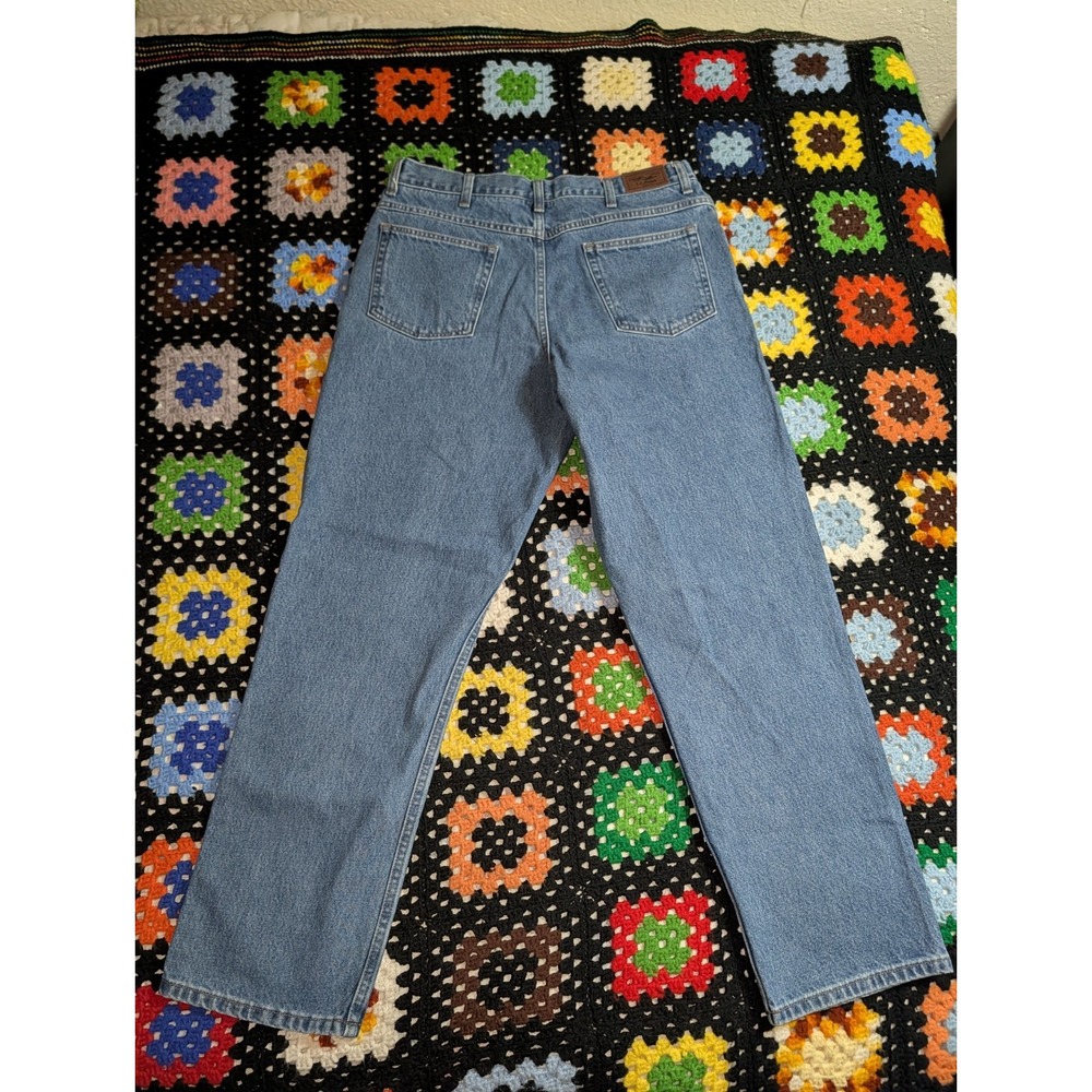 L.L. Bean Comfort‎ Waist Jeans Size 35x32 (34x31) Classic Blue Denim Straight